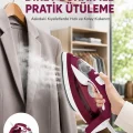 BUĞZ Yeni Nesil Kırmızı Buharlı Ütü 2200 Watt Seramik Tabanlı Yüksek Buhar Gücü