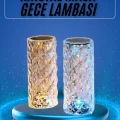  Yeni Nesil Modern Kristal Masa ve Gece Lambası Dokunmatik Renk Değiştirebilen