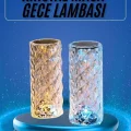 BUĞZ Yeni Nesil Modern Kristal Masa ve Gece Lambası Dokunmatik Renk Değiştirebilen - BUĞZ