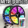 BUĞZ Yeni Nesil RGB Işıklı 10Metre Şerit Led Kumandalı Şarj Edilebilir