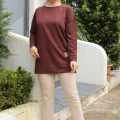 BUĞZ Yeni Stil Kahve Arma Detaylı Tunik 10020 ( BUĞZ )