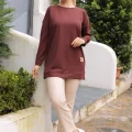 BUĞZ Yeni Stil Kahve Arma Detaylı Tunik 10020 ( BUĞZ )
