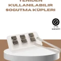  Yeniden Kullanılabilir 304 Çelik Metal Buz Küpleri 4lü Set