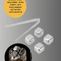 BUĞZ Yeniden Kullanılabilir 304 Çelik Metal Buz Küpleri 4lü Set - Lisinya