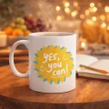 BUĞZ Yes You Can Motivasyon Kupası MODEL 131 , Pozitif Mesajlı Porselen Kupa , İlham Veren Tasarım , Ofis & Hediye Kupası