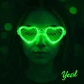 BUĞZ Yeşil LED Işıklı Kalp Gözlük – 3 Modlu