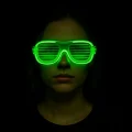  Yeşil LED Işıklı Parti Gözlüğü – Neon Glow Şerit Gözlük 3 Modlu