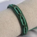 BUĞZ Yeşil Renk Deri İpli Erkek Bileklik