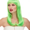 BUĞZ Yeşil Renk Uzun Düz Parti Peruğu