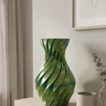 BUĞZ Yeşil Spiral 3D Baskı Vazo Estetik Modern Ev Ofis Dekoru