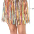 BUĞZ Yetişkin Ve Çocuk Uyumlu Rengarenk Püsküllü Hawaii Luau Hula Etek 40 Cm