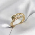 BUĞZ Yılan Model Gold Renk Zirkon Taşlı Kadın Yüzük