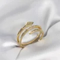 BUĞZ Yılan Model Gold Renk Zirkon Taşlı Kadın Yüzük