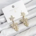 BUĞZ Yıldız Model Gold Renk Zirkon Taşlı Küpe