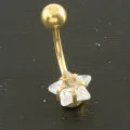  Yıldız Zirkon Taşlı Çelik Piercing 1 Adet
