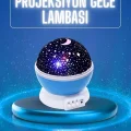 BUĞZ Yıldızlı Gece Lambası Mor Projeksiyon Görünümlü Masa Lambası Renk Değiştirebilen - Lisinya
