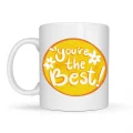 BUĞZ Youre The Best Yazılı Porselen Kupa MODEL 123 – Motive Edici Tasarım, Özel Hediye Fikri, Kahve & Çay Kupası
