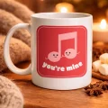 BUĞZ You’re Mine Tasarımlı Porselen Kupa Model 20 – Sevgi Dolu Müzik Notalı Özel Tasarım Kupa