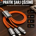 BUĞZ Yüksek Güç Aktarımı Sunan 6A Destekli Çoklu Bağlantı Şarj ve Veri Kablosu