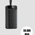 BUĞZ Yüksek Kapasiteli 50.000 mAh Powerbank – Type-C, Lightning ve Micro USB Uyumlu, Çoklu Cihaz Şarj Özellikli
