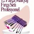  Yumuşak Fiber Kıllardan Oluşan 12li Makyaj Fırçası Seti Göz Farı Allık ve Kontür İçin