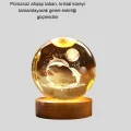 BUĞZ Yunus Temalı Kristal Küre USB Işıklı Ahşap Altlıklı Gece Lambası
