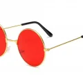  Yuvarlak Cam John Lennon Tarzı Gold Çerçeveli Kırmızı Gözlük