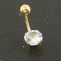 BUĞZ Yuvarlak Zirkon Taşlı Çelik Piercing 1 Adet