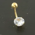 BUĞZ Yuvarlak Zirkon Taşlı Çelik Piercing 1 Adet
