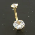 BUĞZ Yuvarlak Zirkon Taşlı Çelik Piercing 1 Adet