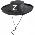  Z Logolu Yetişkin Boy Bağcıklı Zorro Şapkası