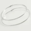 BUĞZ Zincir Çizgili Metal Halka Küpe 8-9-10 cm