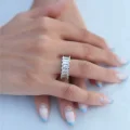 BUĞZ Zirkon Taşlı Gümüş Renk Baget Kadın Yüzük