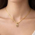BUĞZ Zirkon Taşlı Hamsa Fatma Eli Gold Çelik Kolye MODEL 2 – Kararmaz, Alerji Yapmaz Zarif Kadın Kolyesi