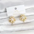 BUĞZ Zirkon Taşlı Pirinç Gold Renk Kutup Yıldızı Kadın Küpe