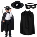 Zorro Pelerini Şapkası ve Maske Seti Çocuk Boy