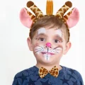 BUĞZ Zürafa Kosümü Aksesuar Seti 3 lü - Taç Papyon Kuyruk