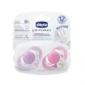 Chicco Physio Compact 2 li Silikon Emzik 12 ay+ Kız - 8058664059294