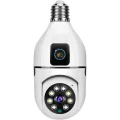 Çift Lensli Duy Girişli Kablosuz Ampul Kamera