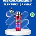 Çok Fonksiyonlu Şarjlı LED Fenerli USB Çakmak