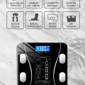 Dijital Baskül Yağ Ölçer Fonksiyonlu Akıllı Baskül Bluetooth Tartı- Siyah