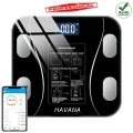Dijital Tartı Baskül Yağ Su Kas Vücut Kitle Endeksi Kilo Ölçer Tartı Siyah Led Panel