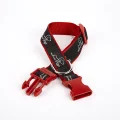 Doggie Köpek Desenli Dokuma Köpek Boyun Tasması 3 cm x 36-60 cm Kırmızı