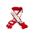 Doggie Köpek ve Pati Desenli Dokuma Köpek Boyun Tasması 3 cm x 36-60 cm Kırmızı