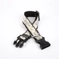 Doggie Köpek ve Pati Desenli Dokuma Köpek Boyun Tasması 3 cm x 36-60 cm Siyah