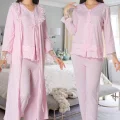 Effortt 2424 Uzun Dantel Sabahlıklı Lohusa Pijama