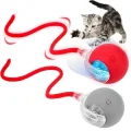 Hareketli Şarjlı Işıklı 360 Derece Dönen Akıllı Oyun Topu Kuyruklu İnteraktif Kedi Köpek Oyun Topu