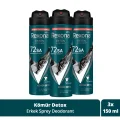 Kol Saati Kömür Detox 72 Saat Kesintisiz Üstün Koruma 150 ml  Erkek Sprey Deodorant 3 Adet EMG1000315