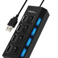 Genel Ürün Ahb-01 Usb 2.0 Led Tasarım 4 Usb Portlu Anahtarlı Çoklu Çoğaltıcı Usb Çıkışı