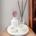 Genel Ürün Dekoratif Minyatür Çizgili Vazo Fresh Soft Koku Mumlu Set (TEALİGHT MUM DAHİL DEĞİLDİR)